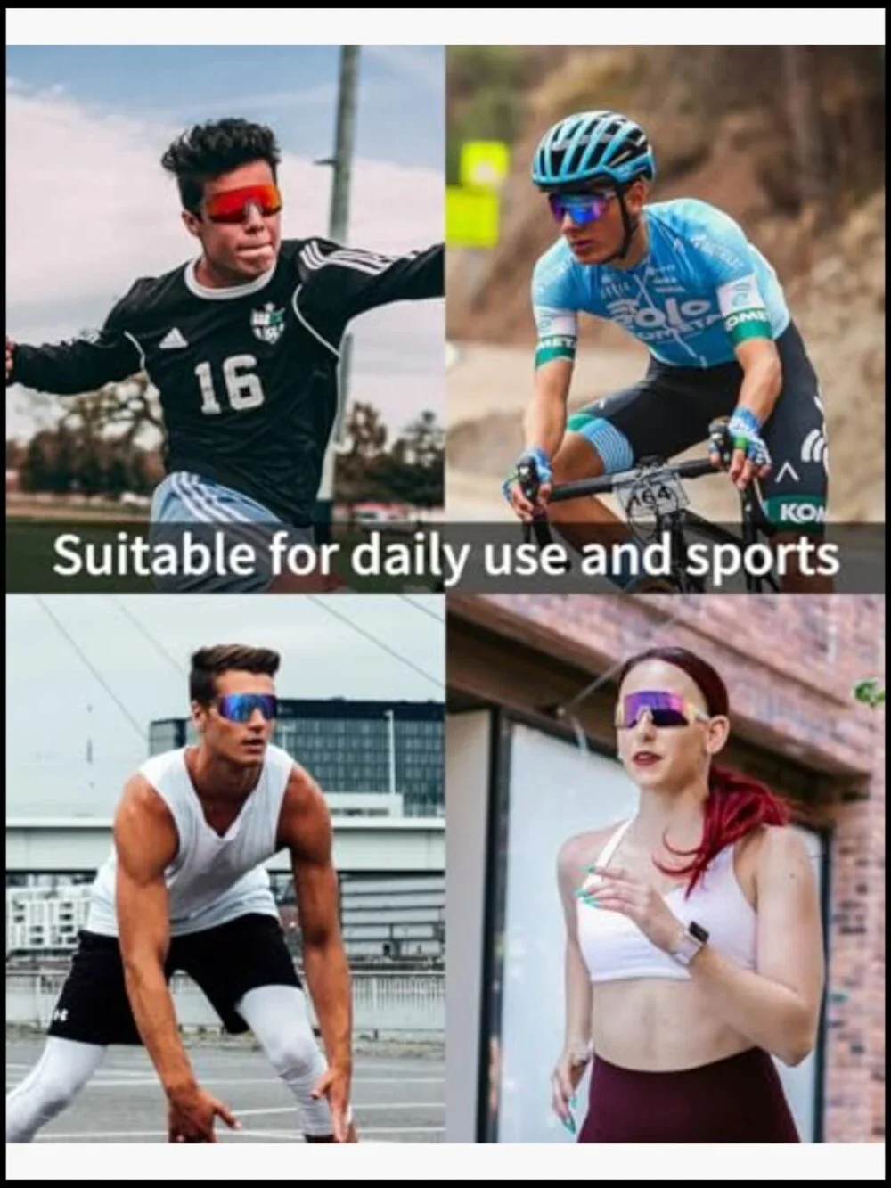 Polarized Sports Sunglasses TR90 UV400 for Cycling Running Driving Fishing